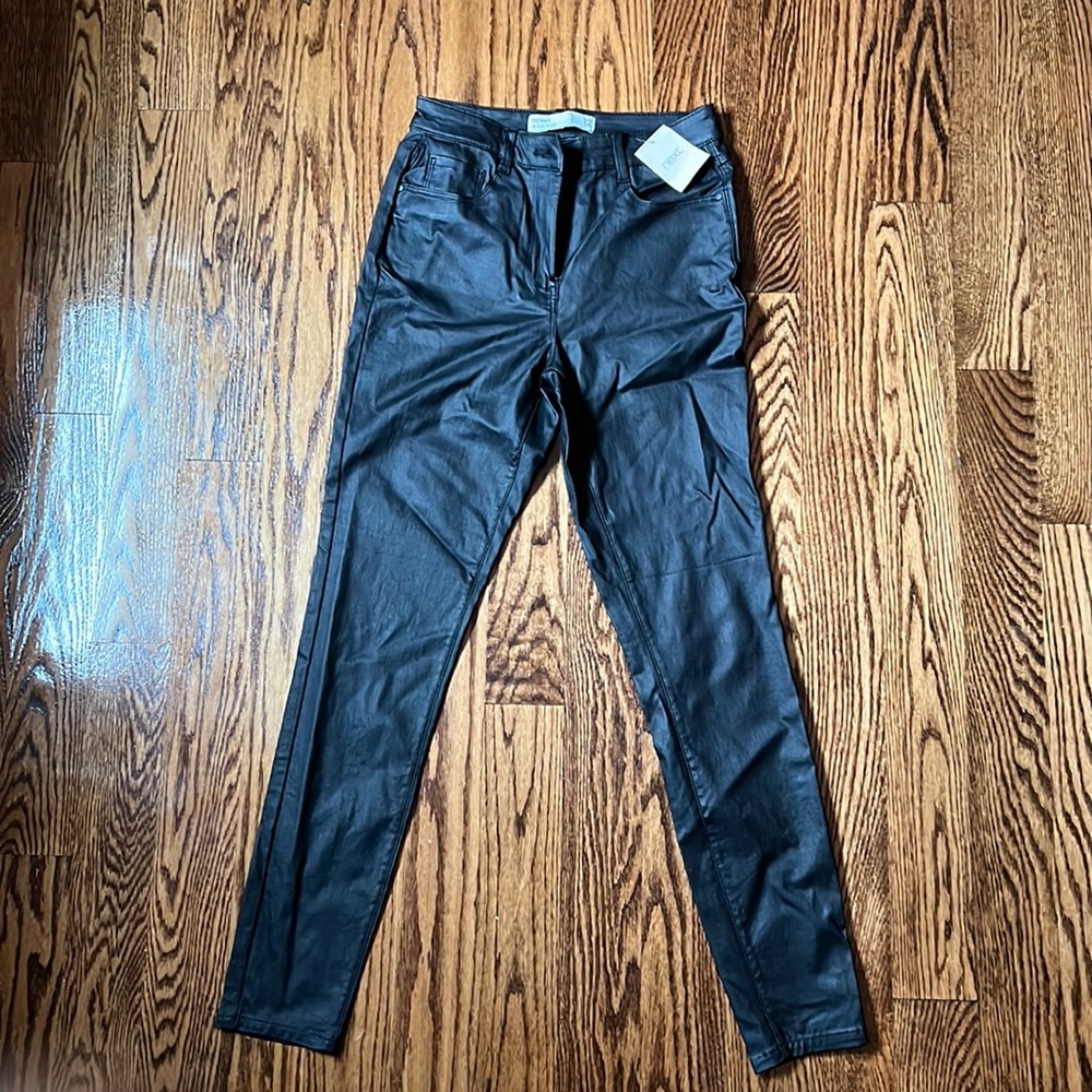 Next black coated skinny jeans